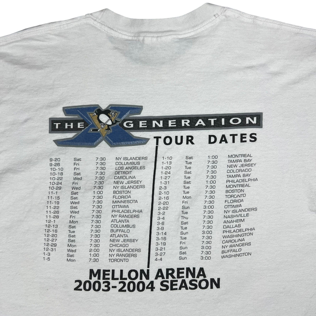 Vintage 2003-04 Pittsburgh Penguins The X Generation Mario Lemieux NHL tee (XL)