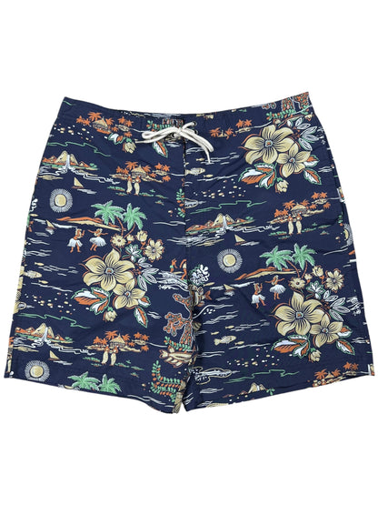 Vintage 90s Polo Sport Ralph Lauren all over print Hawaiian swim board shorts (L)