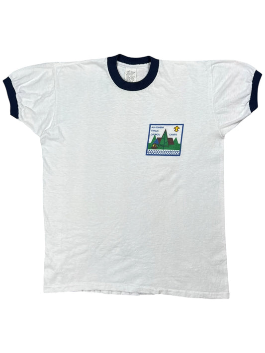 Vintage 1970s Allegheny Trails Council Boy Scouts ringer tee (M)
