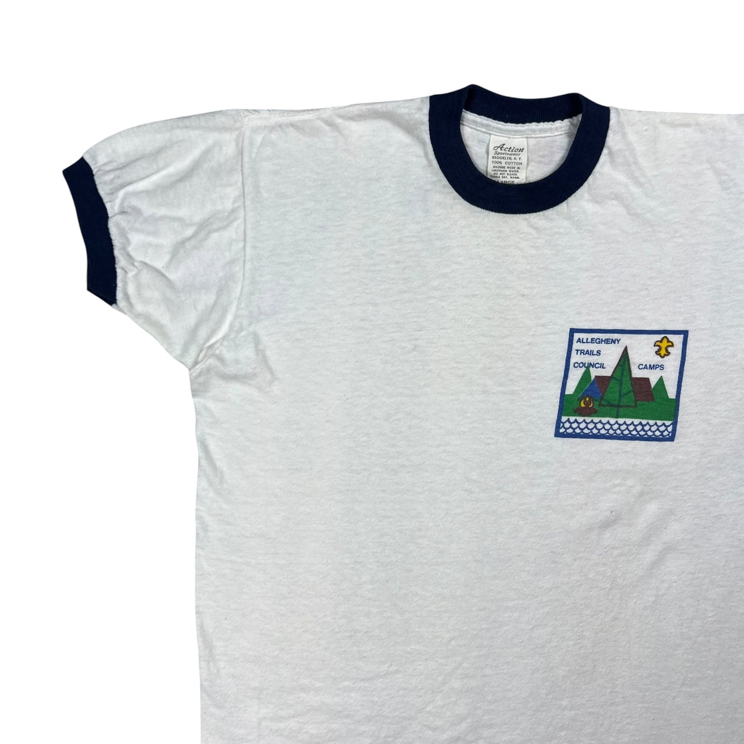 Vintage 1970s Allegheny Trails Council Boy Scouts ringer tee (M)
