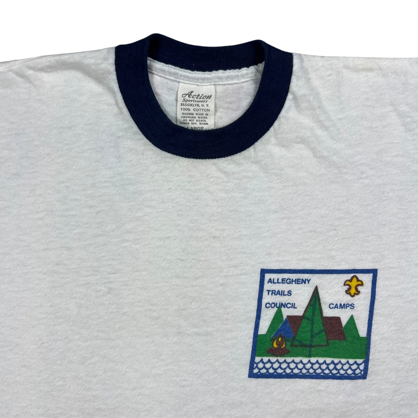 Vintage 1970s Allegheny Trails Council Boy Scouts ringer tee (M)