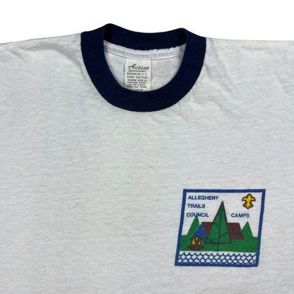 Vintage 1970s Allegheny Trails Council Boy Scouts ringer tee (M)
