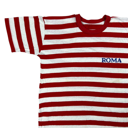 Vintage 1970s ROMA Italy striped stripey tee (S)