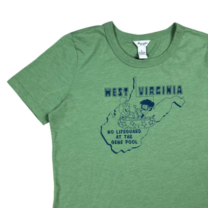 Vintage Y2K BANNED Abercrombie & Fitch West Virginia No Life Guard at the Gene Pool women’s tee (L)
