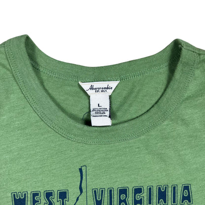 Vintage Y2K BANNED Abercrombie & Fitch West Virginia No Life Guard at the Gene Pool women’s tee (L)