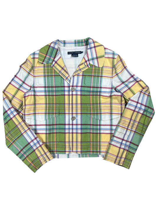Vintage Y2K Ralph Lauren women’s plaid button up light jacket (M)