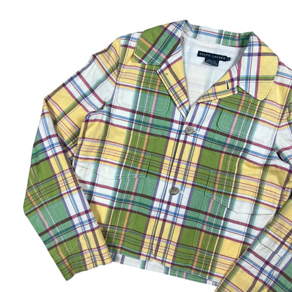 Vintage Y2K Ralph Lauren women’s plaid button up light jacket (M)