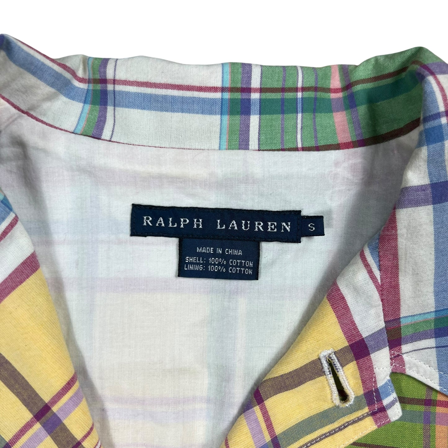Vintage Y2K Ralph Lauren women’s plaid button up light jacket (M)