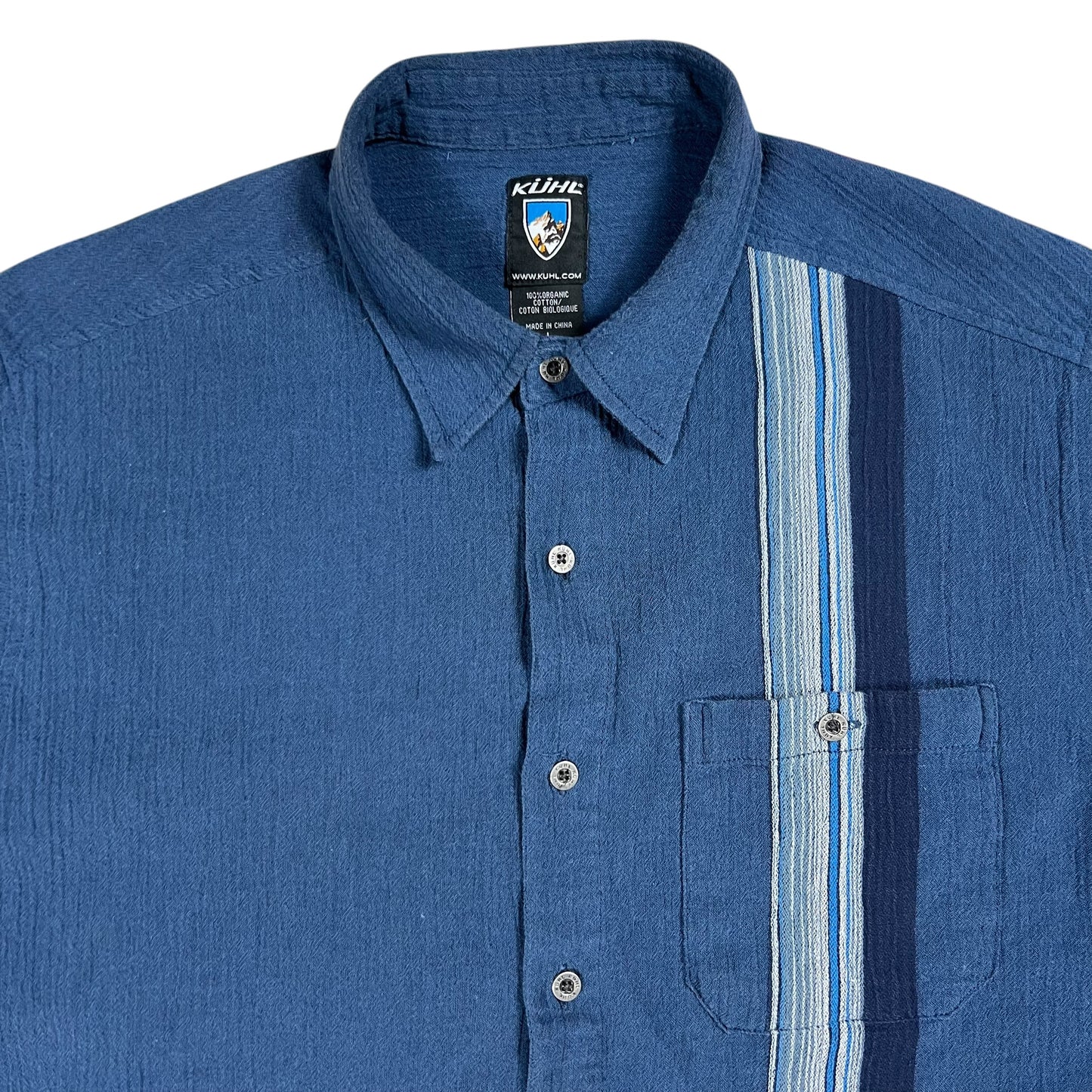 Y2K Kuhl short sleeve organic cotton button up (L)