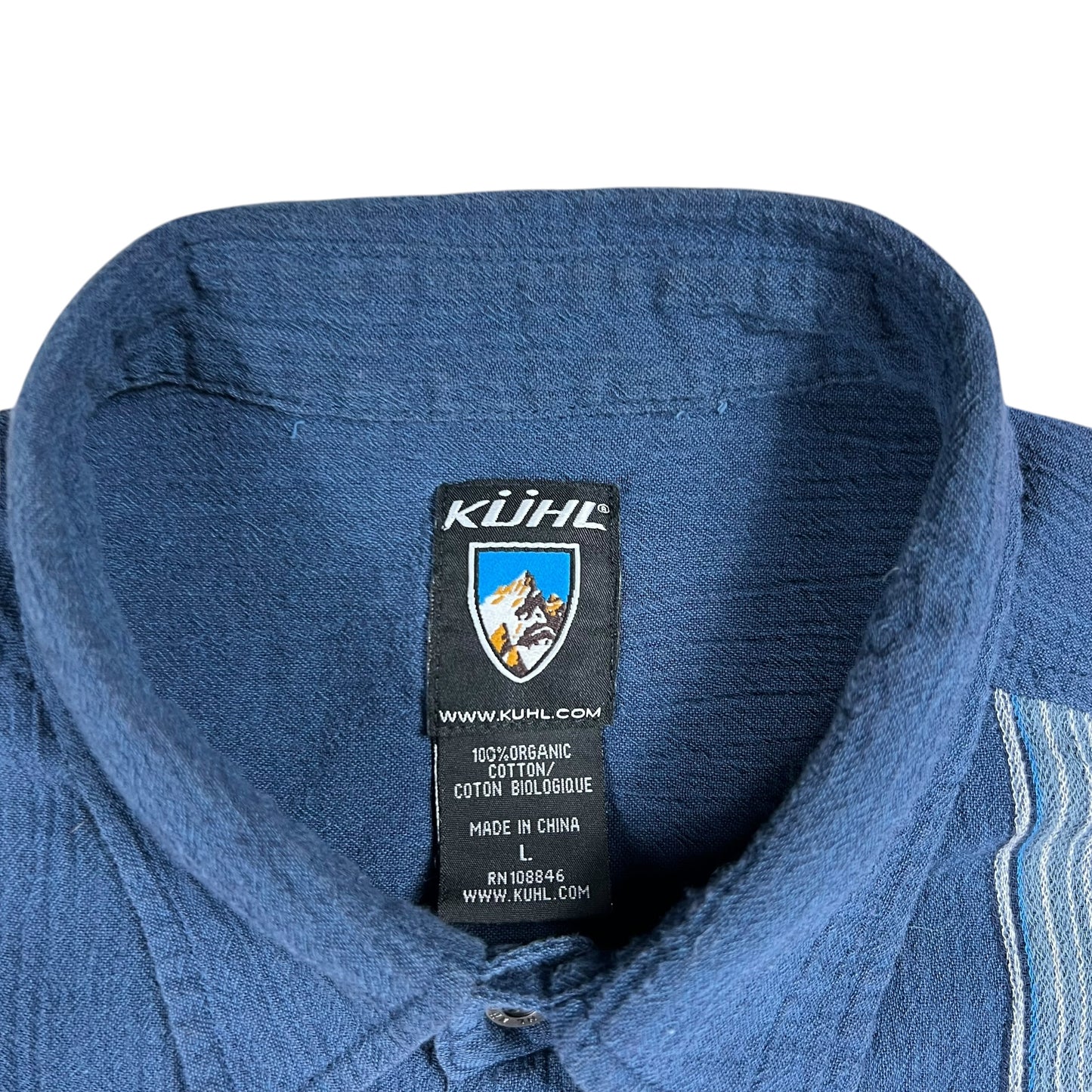 Y2K Kuhl short sleeve organic cotton button up (L)