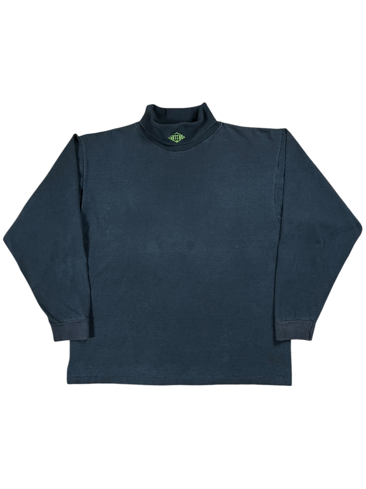 Vintage 90s GOTCHA surf wear faded black mock neck long sleeve (L)