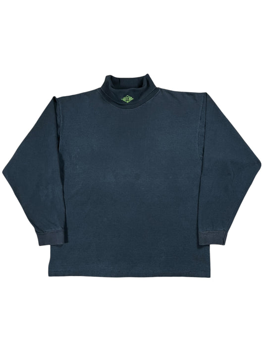 Vintage 90s GOTCHA surf wear faded black mock neck long sleeve (L)