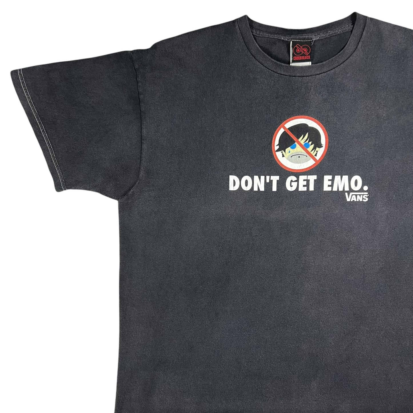 Vintage Y2K Vans Don’t Get Emo faded warped tour tee (XL)