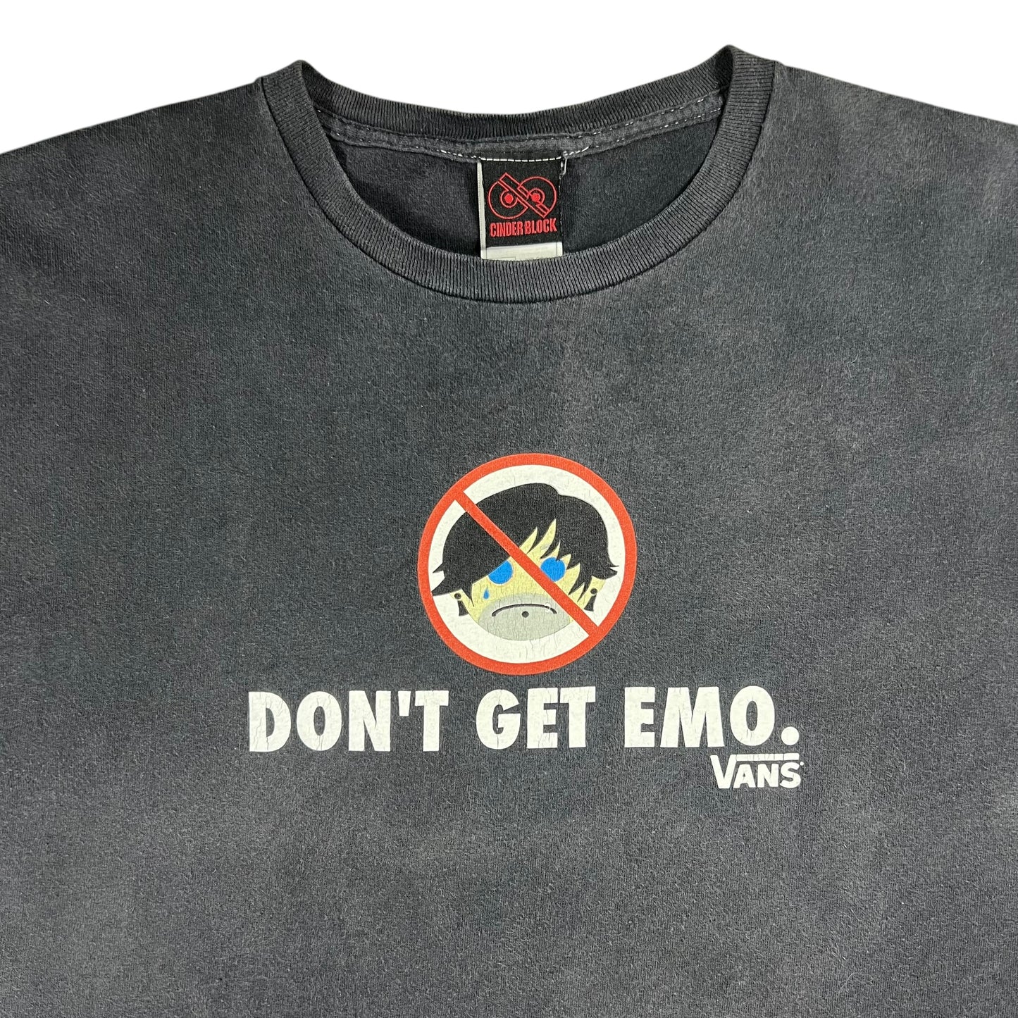 Vintage Y2K Vans Don’t Get Emo faded warped tour tee (XL)