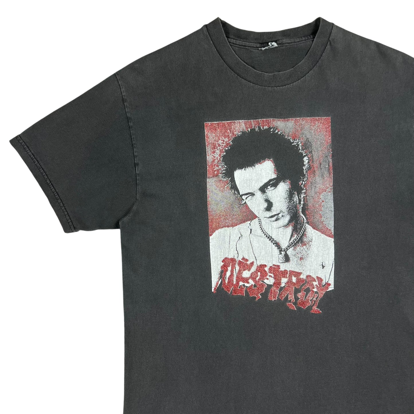Vintage 90s Sid Vicious Sex Pistols DESTROY faded band tee (M)