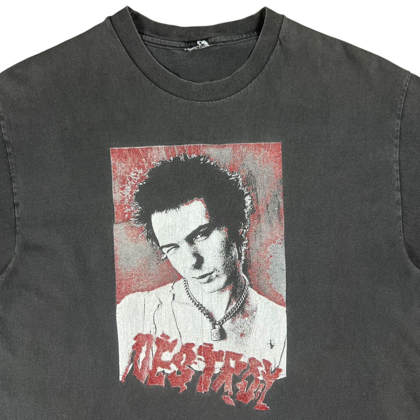 Vintage 90s Sid Vicious Sex Pistols DESTROY faded band tee (M)