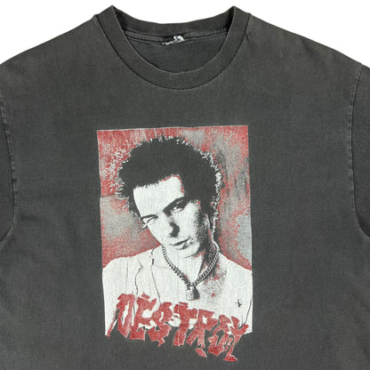 Vintage 90s Sid Vicious Sex Pistols DESTROY faded band tee (M)