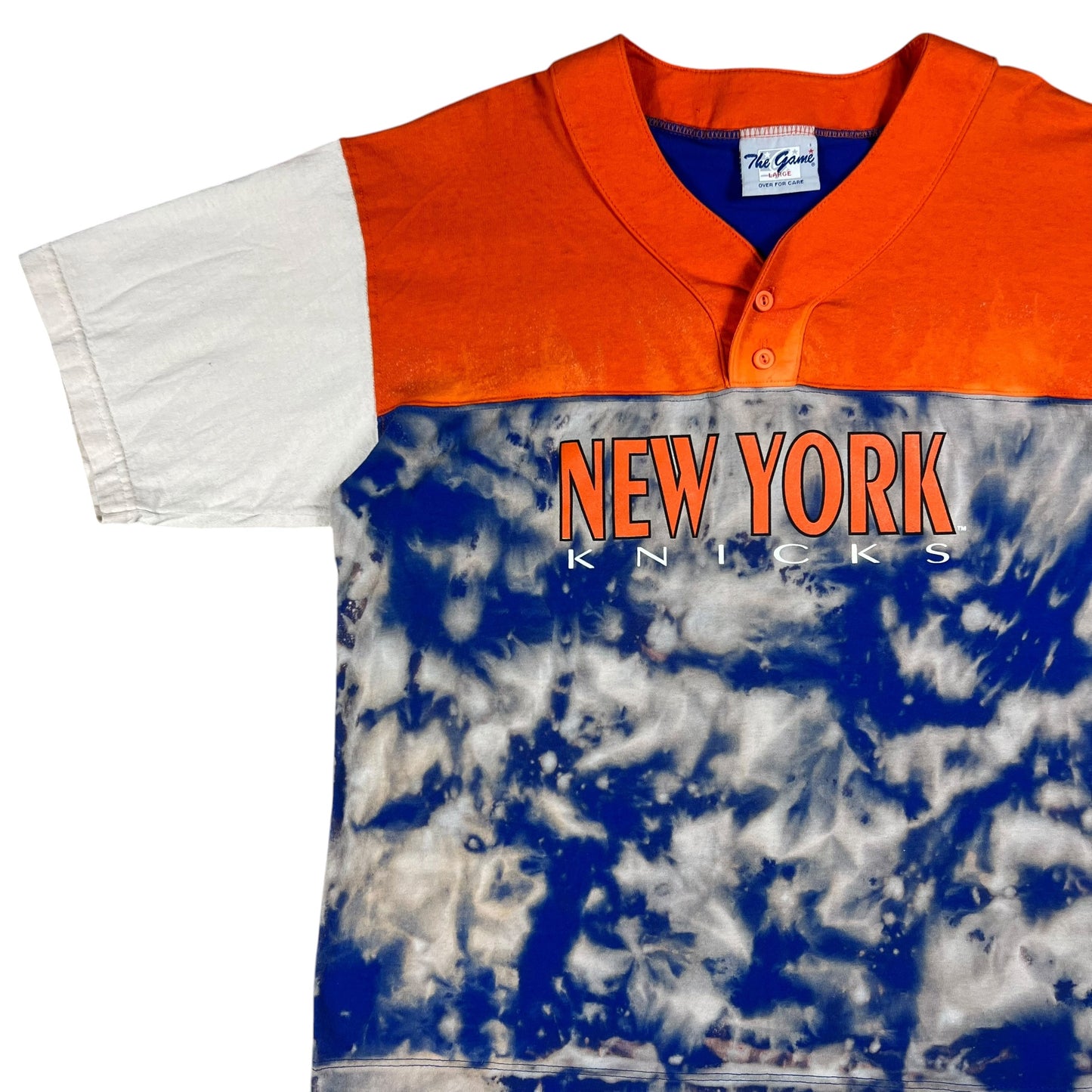 Vintage 90s The Game New York Knicks acid wash Henley tee (L)