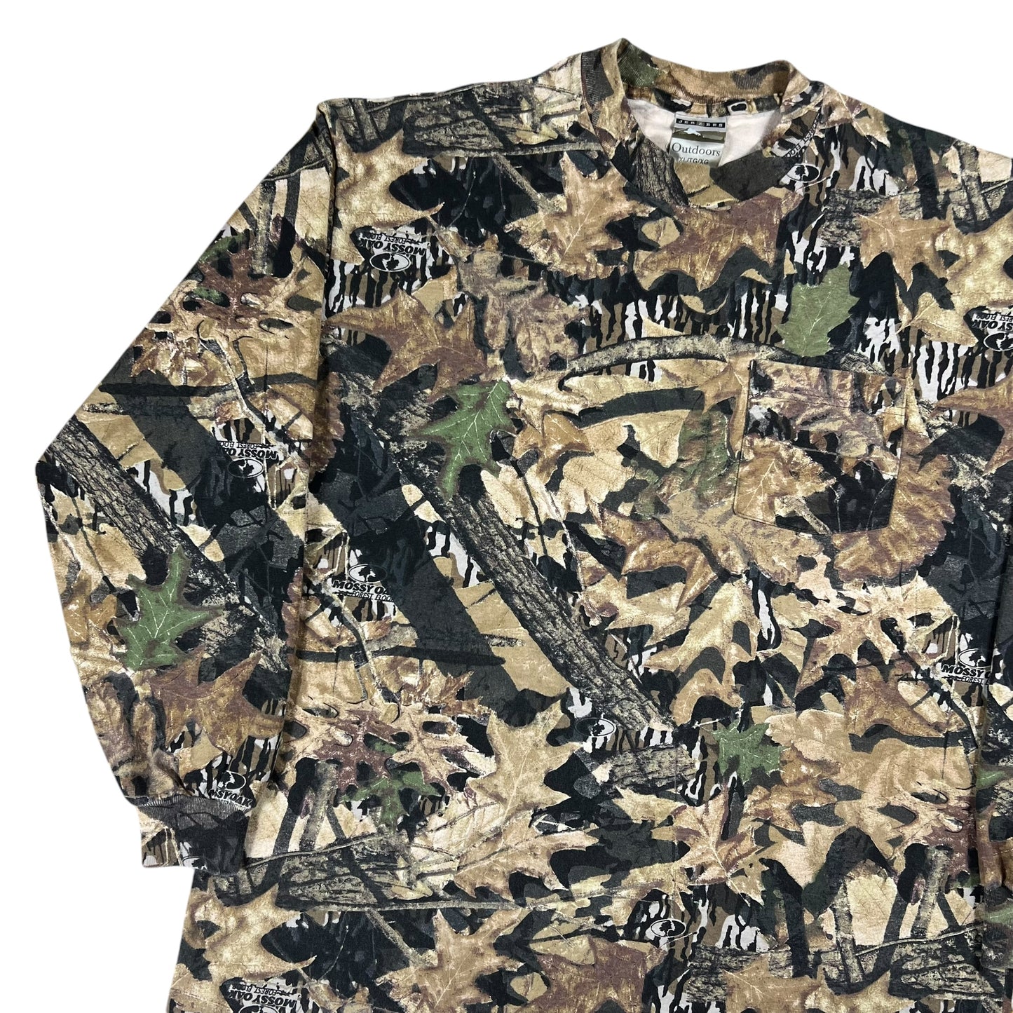 Vintage 90s Jerzees outdoors mossy oak camo mock neck long sleeve (XL)