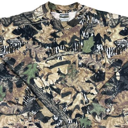 Vintage 90s Jerzees outdoors mossy oak camo mock neck long sleeve (XL)
