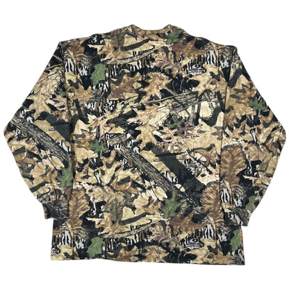 Vintage 90s Jerzees outdoors mossy oak camo mock neck long sleeve (XL)