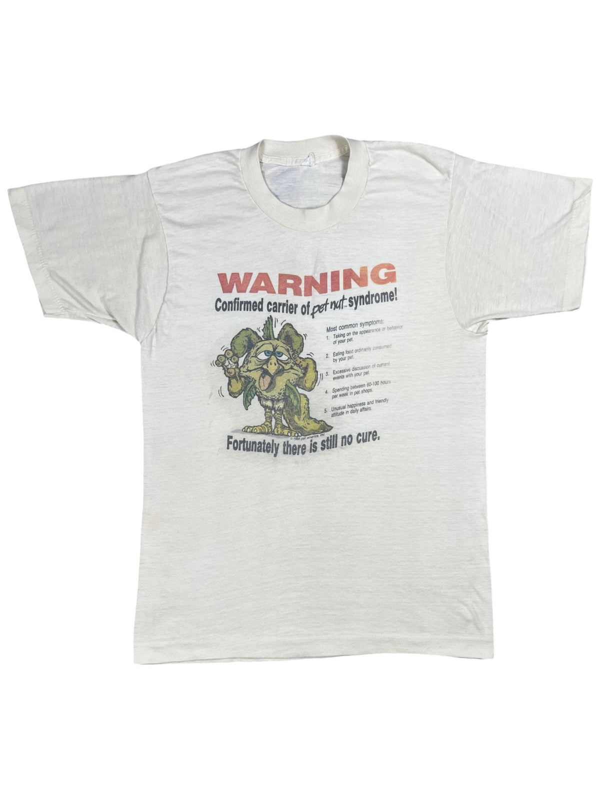 Vintage 1986 Pet America Pet Nut Syndrome Rat Fink style faded tee (S)
