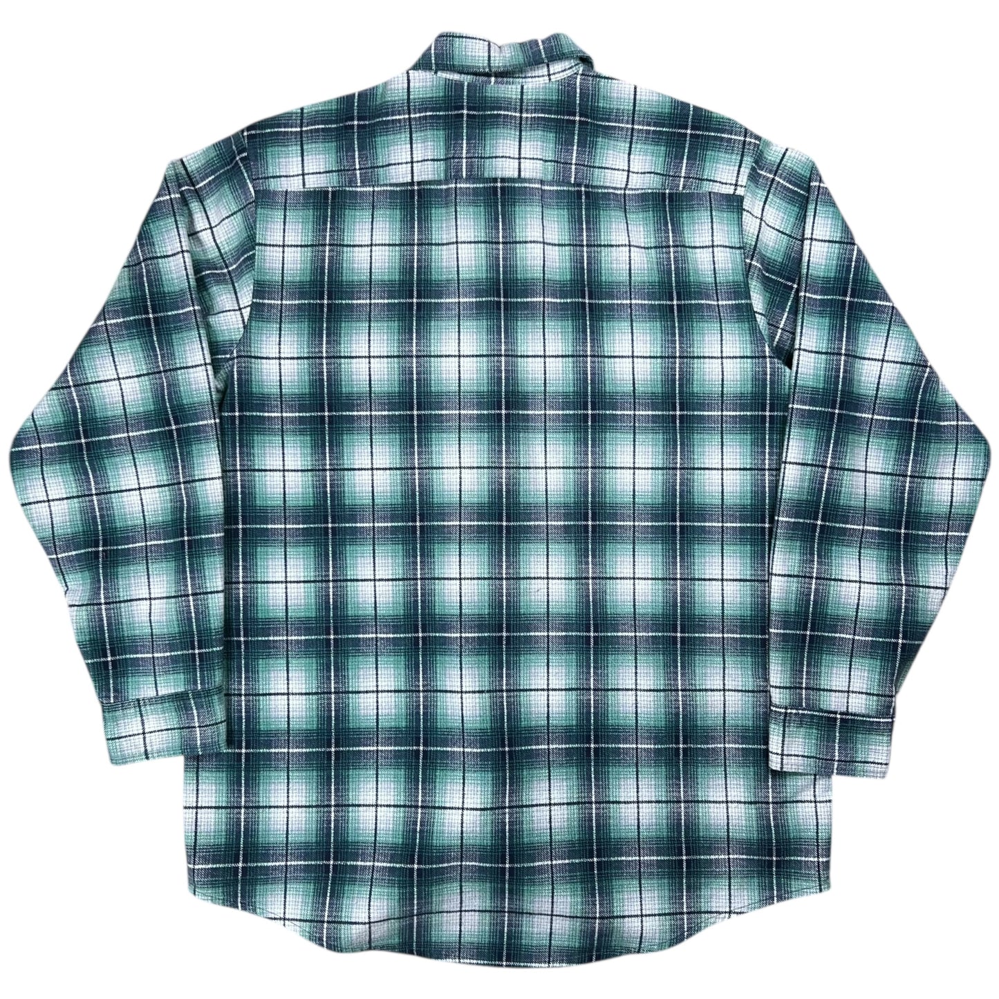 Vintage 80s David Taylor green plaid cotton flannel button up shirt (XL)