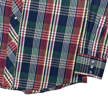 Vintage 80s Lee pearl snap geometric pattern western button up shirt (L)