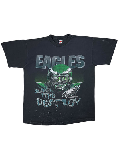 Vintage 1996 Philadelphia Eagles Kelly green SEARCH FIND DESTROY faded tee (XL)