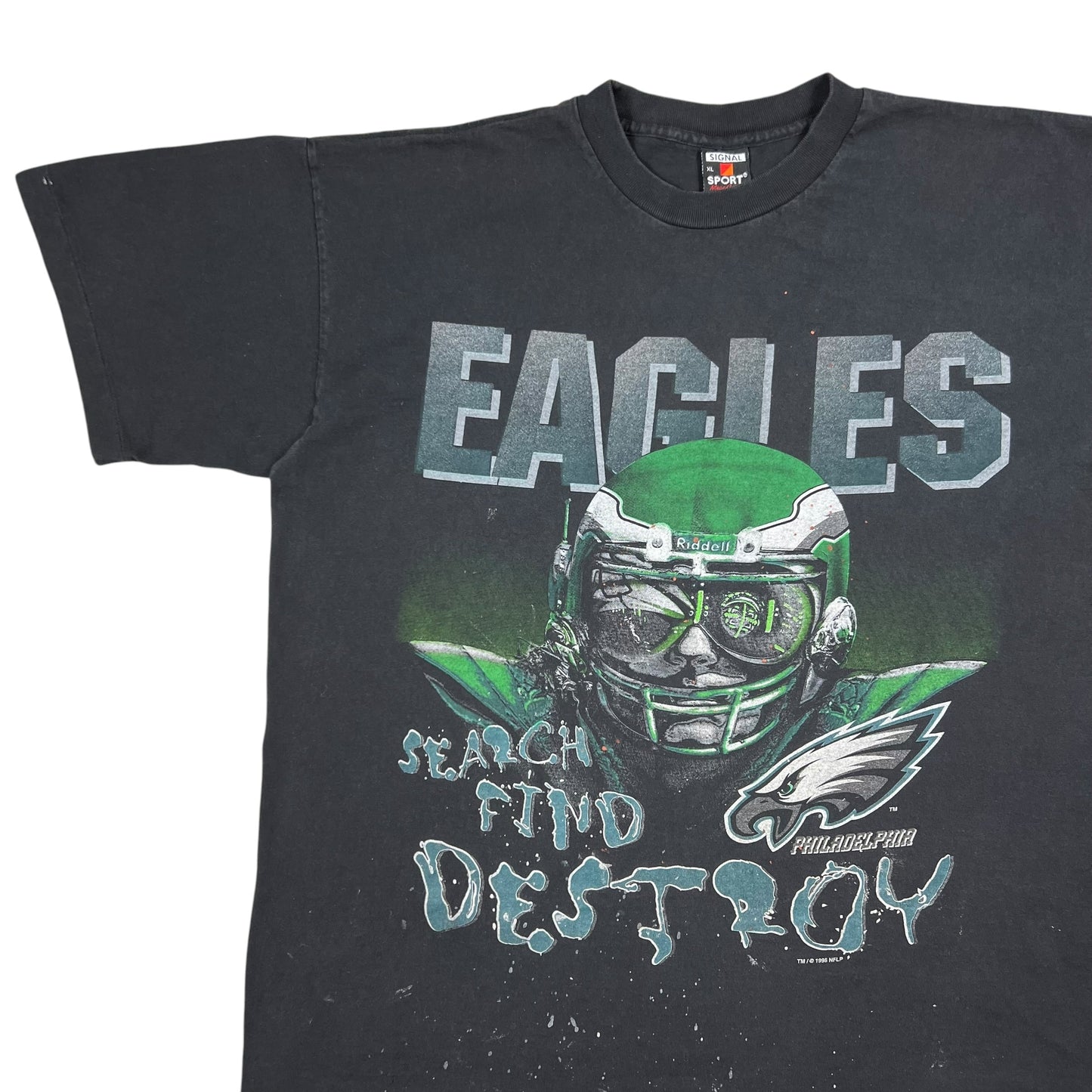 Vintage 1996 Philadelphia Eagles Kelly green SEARCH FIND DESTROY faded tee (XL)