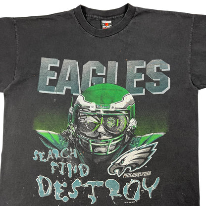 Vintage 1996 Philadelphia Eagles Kelly green SEARCH FIND DESTROY faded tee (XL)