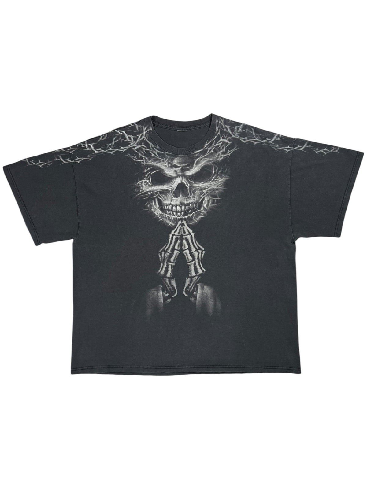 Vintage Y2K Skeleton all over print faded skull tee (XXL)