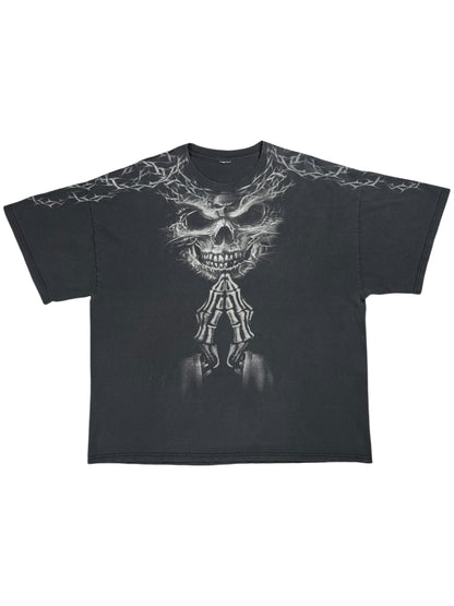 Vintage Y2K Skeleton all over print faded skull tee (XXL)