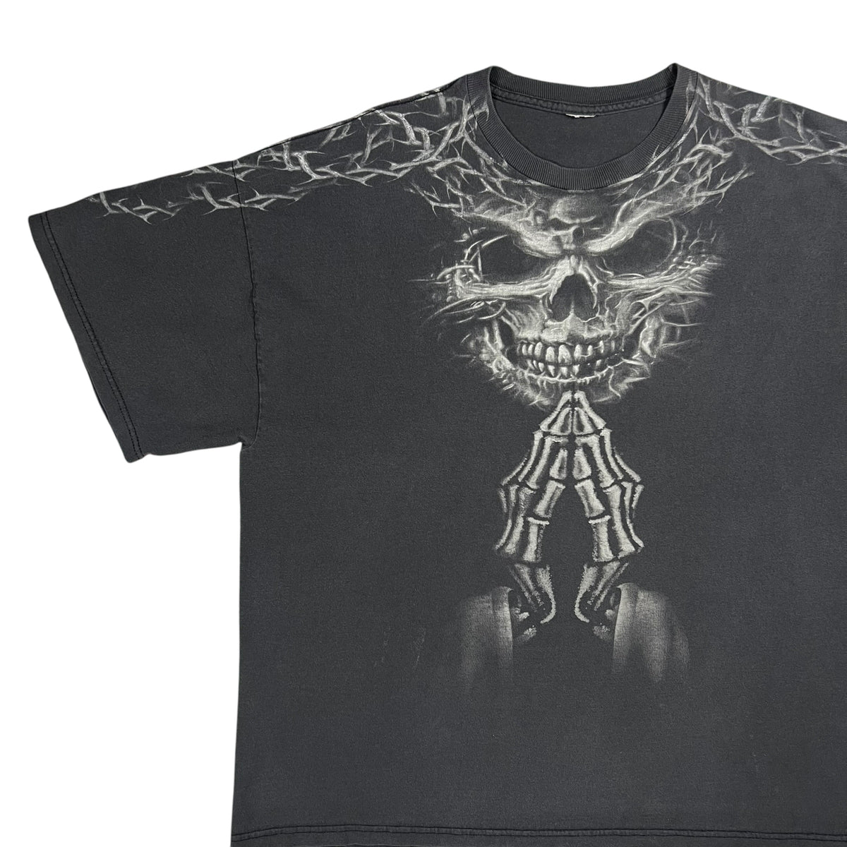 Vintage Y2K Skeleton all over print faded skull tee (XXL)