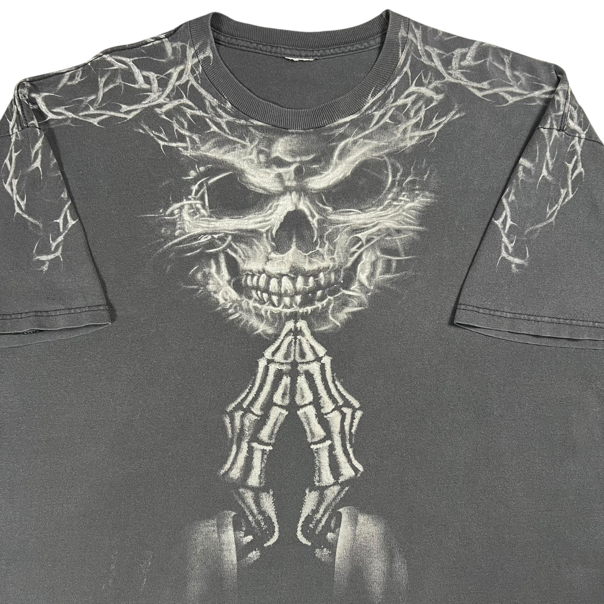 Vintage Y2K Skeleton all over print faded skull tee (XXL)
