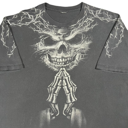 Vintage Y2K Skeleton all over print faded skull tee (XXL)