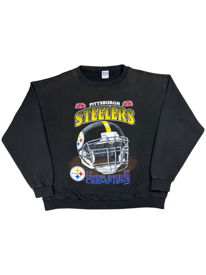 Vintage 1995 True Fan Pittsburgh Steelers Division Champs NFL faded crewneck (XL)