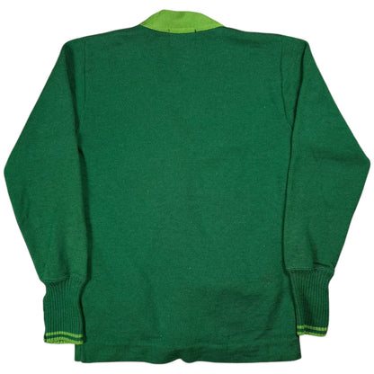 Vintage 1970s George Washington High School Niamana Akidas chain stitch varsity cardigan sweater (S)