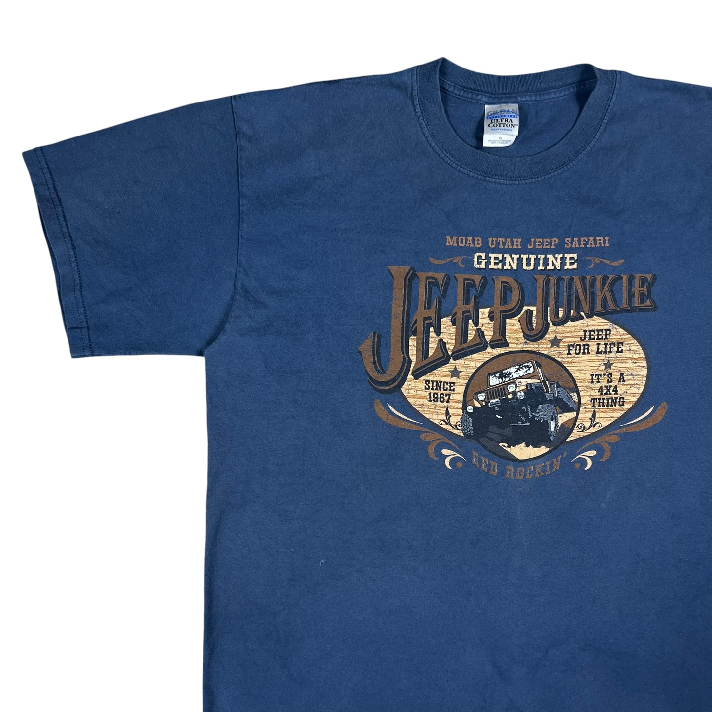 Vintage Y2K Jeep Junkie Moab Utah Jeep Safari faded tee (XL)