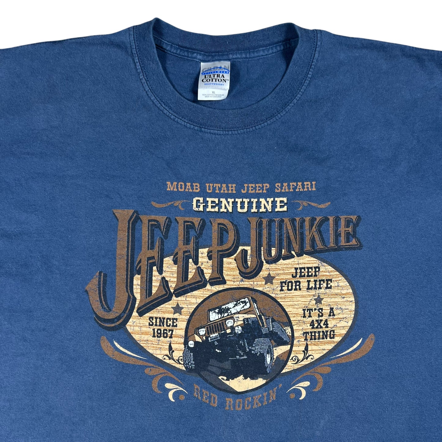 Vintage Y2K Jeep Junkie Moab Utah Jeep Safari faded tee (XL)