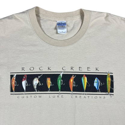Vintage Y2K Rock Creek Custom Lure Creations fishing tee (XL)