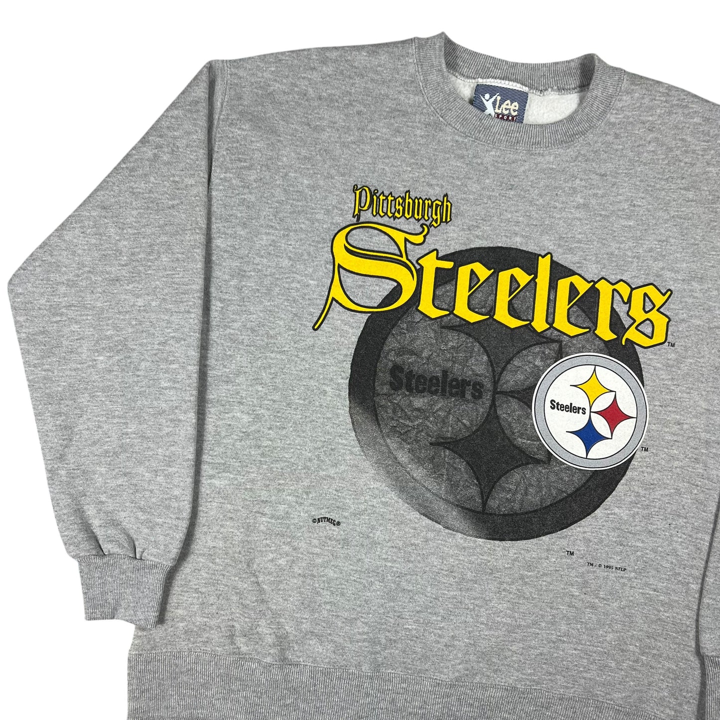 Vintage 1995 Nutmeg Pittsburgh Steelers Old English NFL crewneck (L)