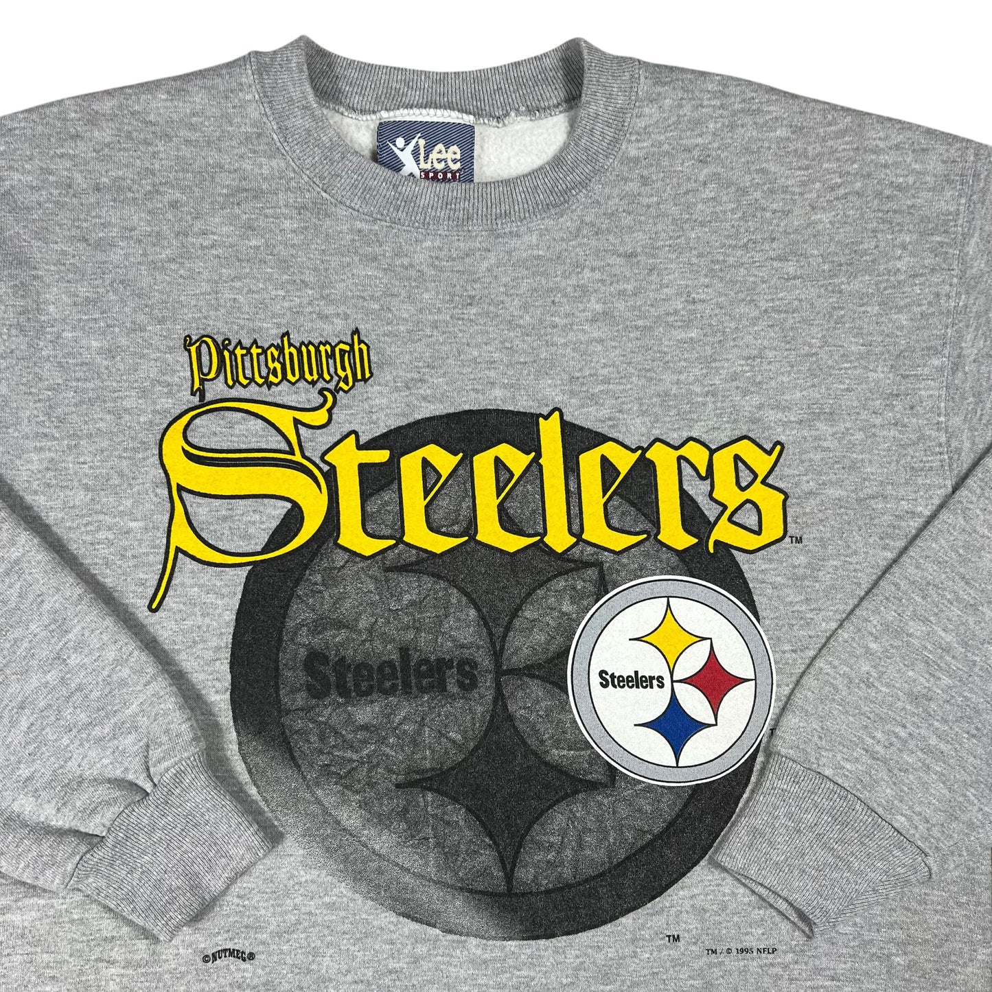 Vintage 1995 Nutmeg Pittsburgh Steelers Old English NFL crewneck (L)