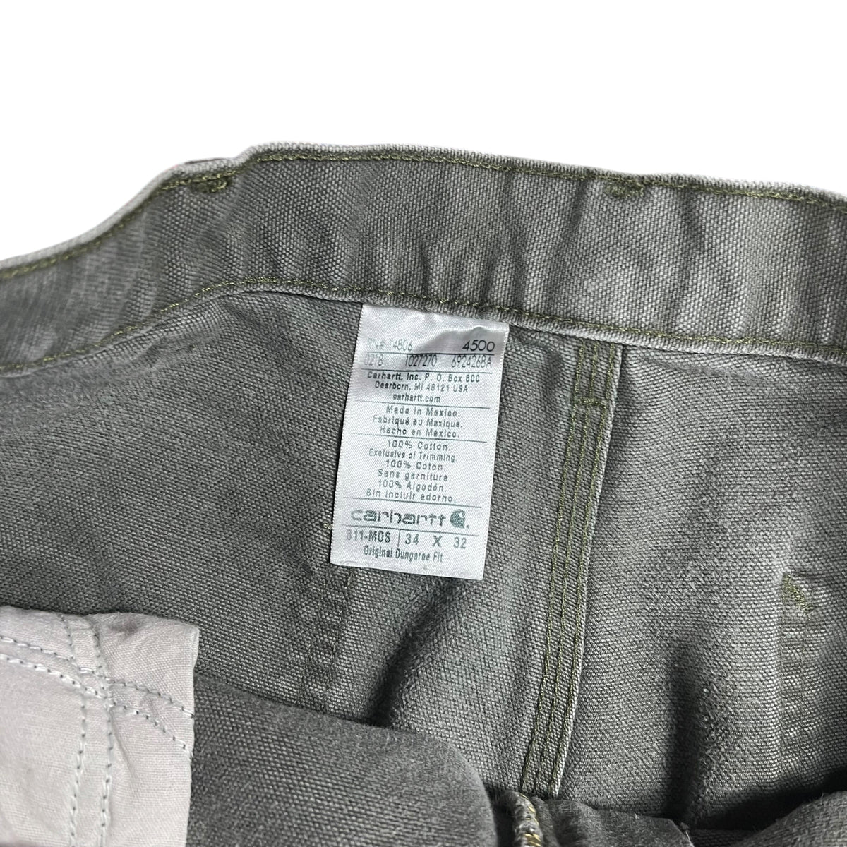 Vintage Y2K Carhartt original dungaree faded 811-MOS green work wear pants (34x30)