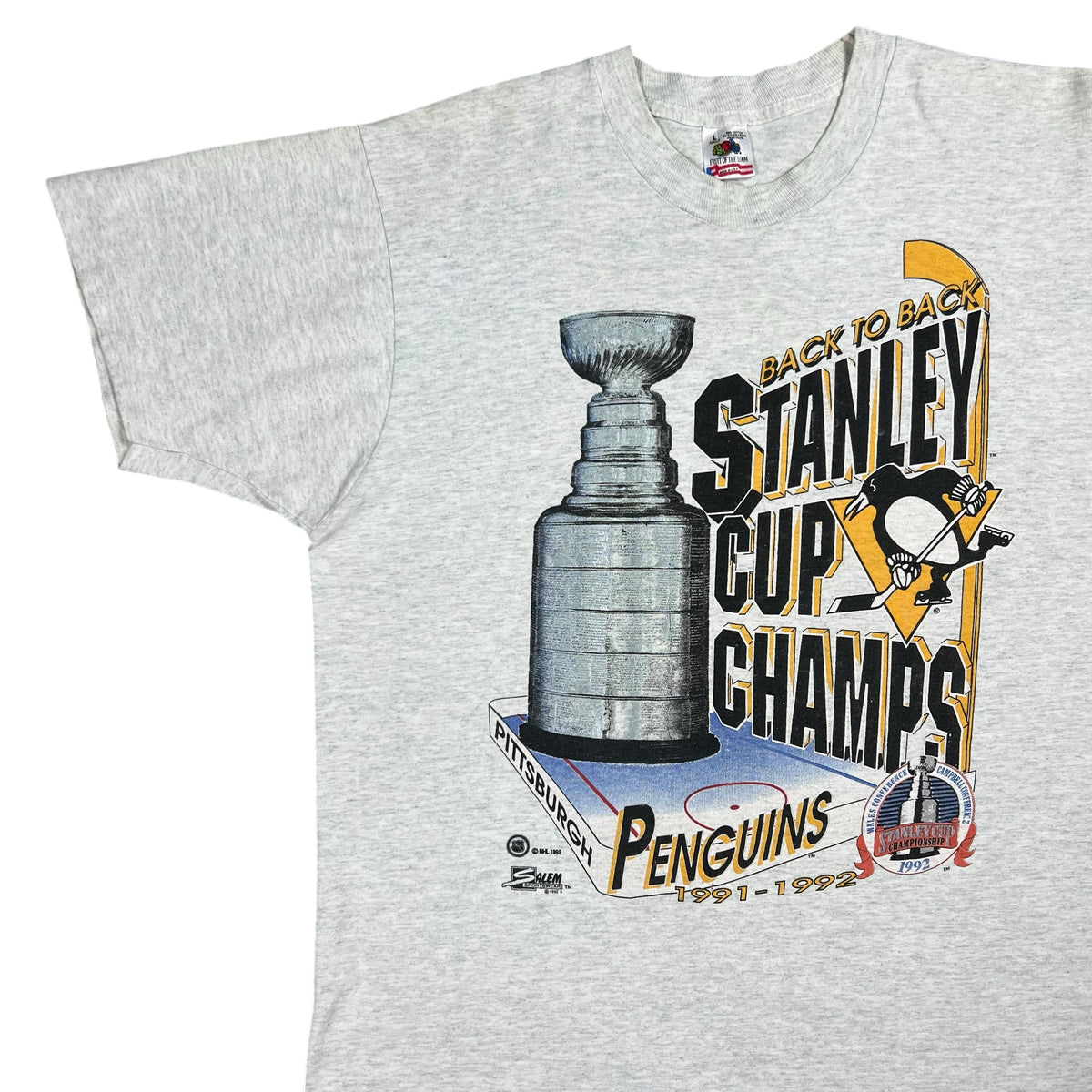 Vintage 1992 Pittsburgh Penguins back to back Stanley cup champs tee (L)