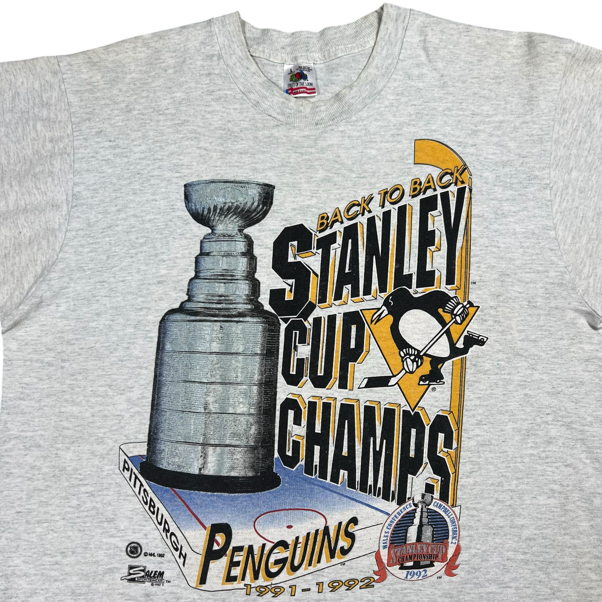 Vintage 1992 Pittsburgh Penguins back to back Stanley cup champs tee (L)