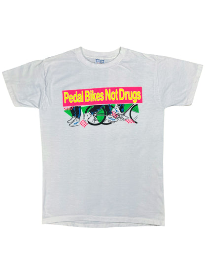 Vintage 80s Pedal Bikes Not Drugs art tee (M)