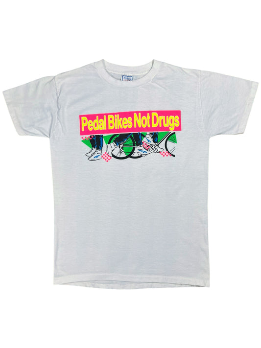 Vintage 80s Pedal Bikes Not Drugs art tee (M)