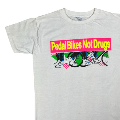 Vintage 80s Pedal Bikes Not Drugs art tee (M)