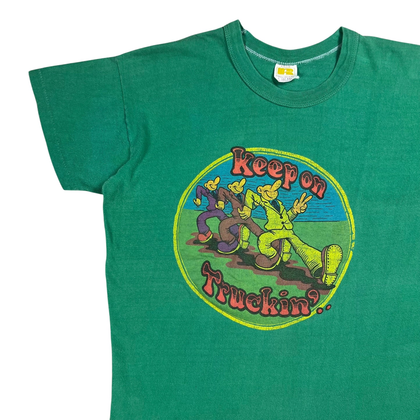 Vintage 1970s Robert Crumb Keep On Truckin’ faded tee (M)